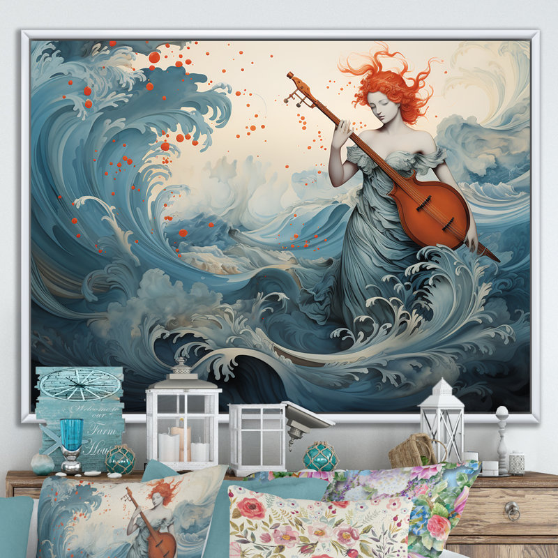 Aquarelle Venus Mythology - Classics, art mural, Cadre flottant blanc, H 44 po x l 34 po x P 1,5 po