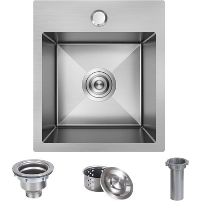 ForKitchen 15'' L Drop-In Single Bowl Kitchen Sink