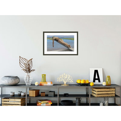 Woman On Diving Board By Alex Colville - Framed Giclee Print