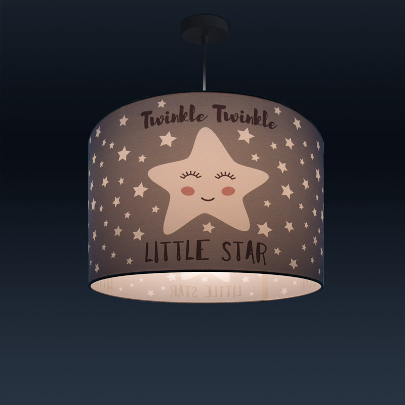 Drum pendant lamp 1-light Sanjay, Grey