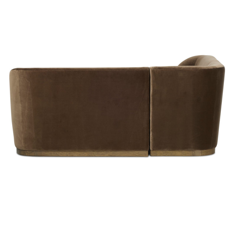Velvet Bench, 31.5" H x 76" W x 76" D, Right