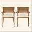 Chaise de salle à manger d'extérieur en bois Hermosa KD avec coussins (ensemble de 2)