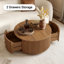 Table basse cylindrique ronde avec rangement caché, centre en bois massif-1129555101
