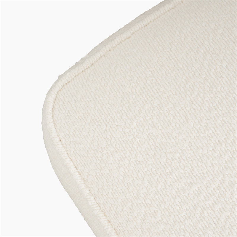 Repose-pieds rembourré carré, blanc, Boucle