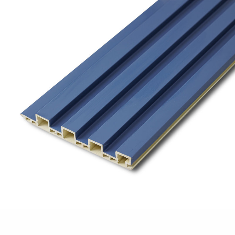8 panneaux muraux en lattes de PVC de 118 po x 5,5 po, panneau diffuseur acoustique WPC pour décor moderne, Bleu