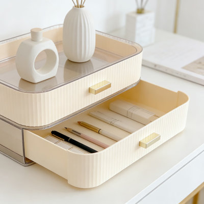 Rangement empilable avec tiroir et plateau supérieur amovible