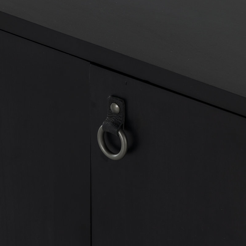 Isador Solid Wood Media Console, Black Wash Poplar