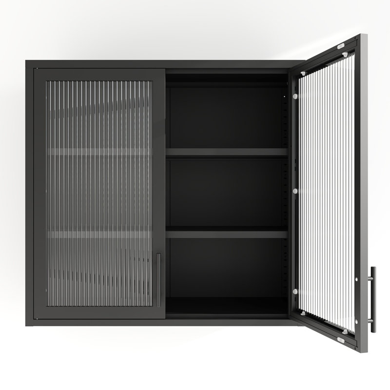 Retro Style Wall Mounted Cabinet, Black