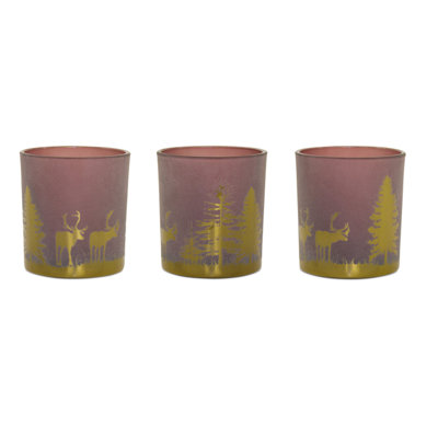 3 Piece Glass Tabletop Votive Holder