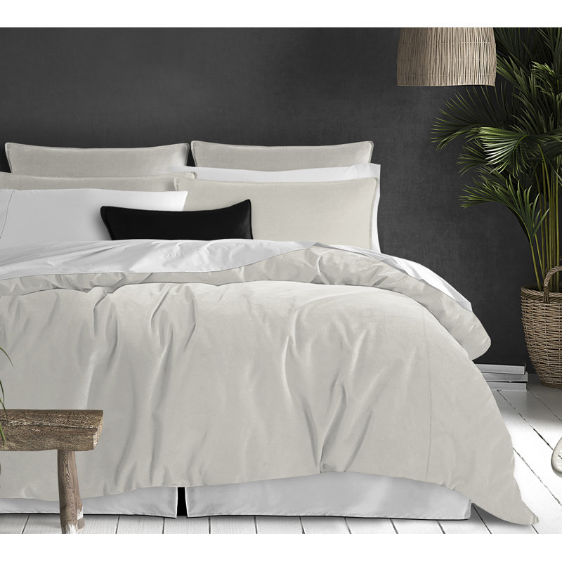 Alia Duvet Cover Set, Queen Duvet Cover + 2 Standard Shams, Ivory