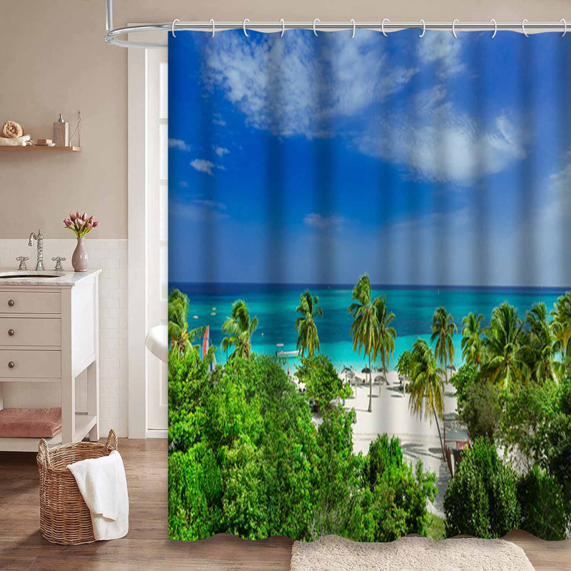Superbe magnifique plage tropicale étonnante turquoise tranquille avec 12 crochets, L 72 po x l 72 po