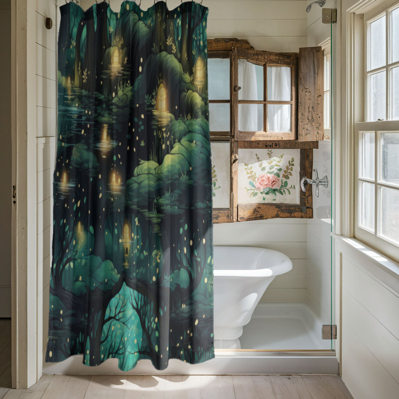 Enchanted Realm - Rideau de douche Premium, H 74 po x l 71 po