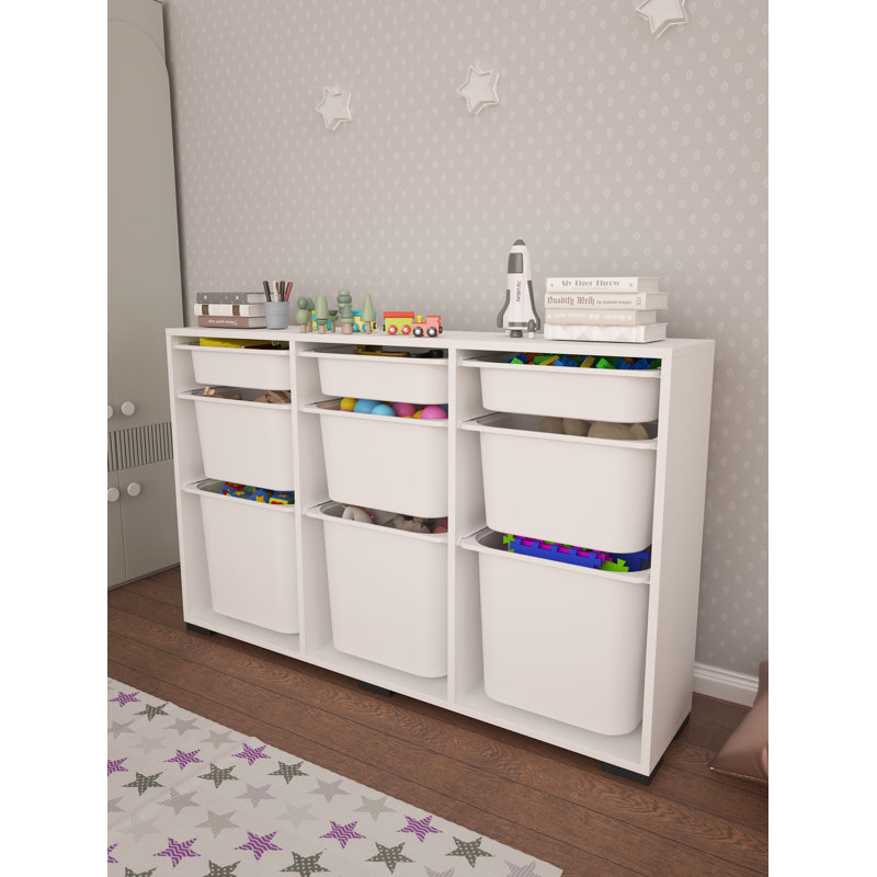 Multi-Purpose Cabinet with Numerous Shelves, White, 52.8 x 33.1 x 11.8 inches | 100% Melamine Coated Particle Board, Durable Plastic Legs | Wall-Mountable, Modern Design for Stylish Home Organization