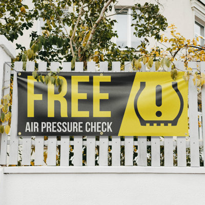 Free Air Pressure Check Banner Sign 24 Inch x 72 Inch