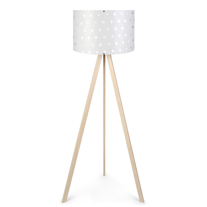 Lampe trépied 55 ", Crème, Blanc