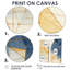 Minimaliste bleu et or II - art mural moderne orange 2 panneaux-759785868-759785869-759785867