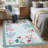 Farmhouse Floral Machine Washable Rug with Non Slip TPR Backing, Soft Non Shedding Scalloped Carpet, Low Pile Thin Floor Mats-2136603068