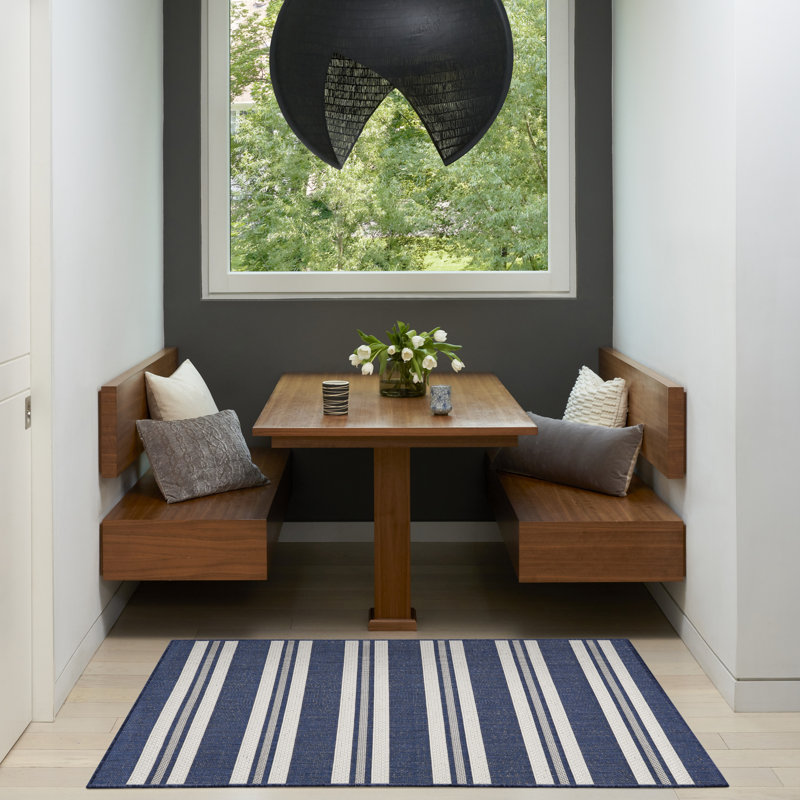 Manderella Modern Rug, Navy, Rectangle 3' x 5'