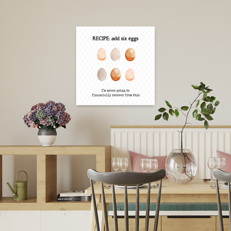 Add Six Eggs Modern Abstract Art, 18" H x 18" W