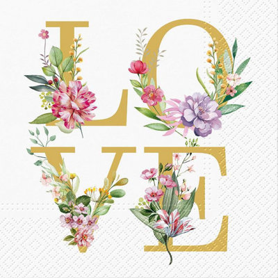 Ensemble de 20 serviettes de table Love