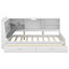 Lit plateforme simple en bois avec tête de lit avec rangement, tablettes et 2 tiroirs, blanc-2076383324-2076383314