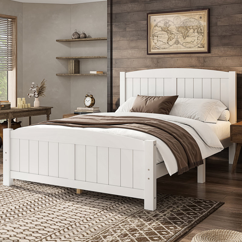 Lit plateforme double, Blanc clair, Double 