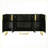 Modern Luxury Black Sideboard with 4 Doors, Adjustable Shelves &amp; Metal Accents | Particle Board, MDF