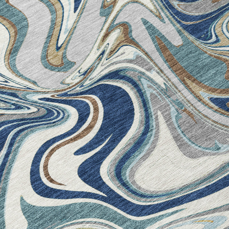 Machine Washable Indoor/Outdoor Jourdan ACN2395 Abstract Rug, Rectangle 8' x 10'