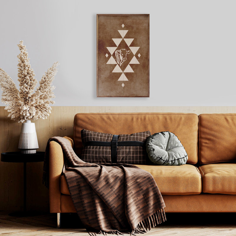 " Pattern Western With Cow ", 36" H  x 24" W  x  1" D