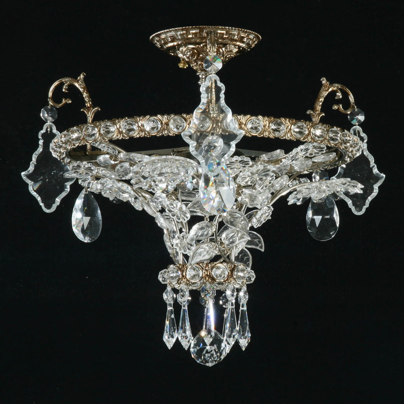 Dement Semi Flush Mount, Polished Chrome Plated