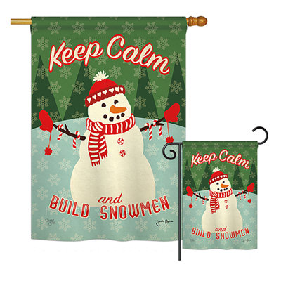 Configurez les impressions de noël en polyester de 2 côtés 40 x 28 po "keep calme" . ensemble de drapeau
