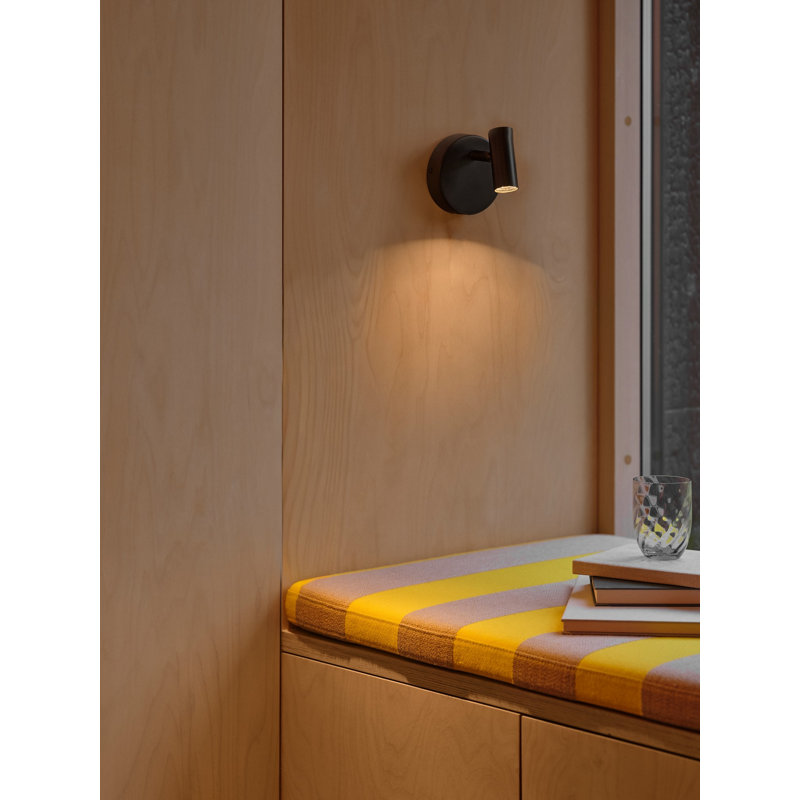 Steel Flush Mounted Sconce, Black