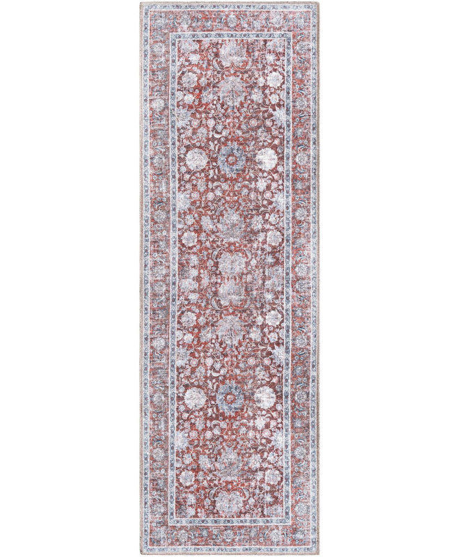 Tapis Samarth Thorine, Rouge, Tapis de couloir 2 pi x 6 pi 1 po