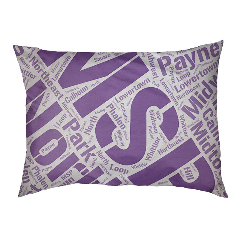 Coussin de chien « districts », Grand (l 40 po x P 30 po x H 14 po), Mauve, Minneapolis – Saint Paul
