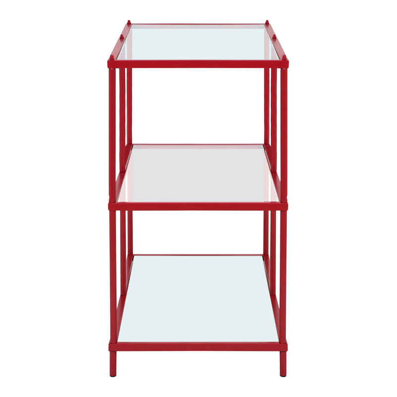 Florentine 42'' Glass Top Console Table, Red