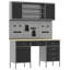  Work Cabinet With Drawer 8 Pcs Black Engineered Wood And Steel