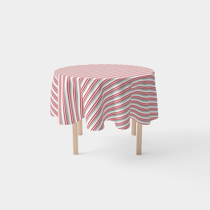 Turku Christmas Stripe Round Tablecloth, 60" x 60"