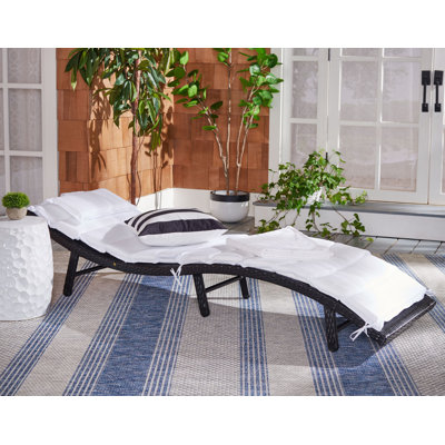 Laterrian Outdoor Wicker Chaise Lounge , Cushion Included