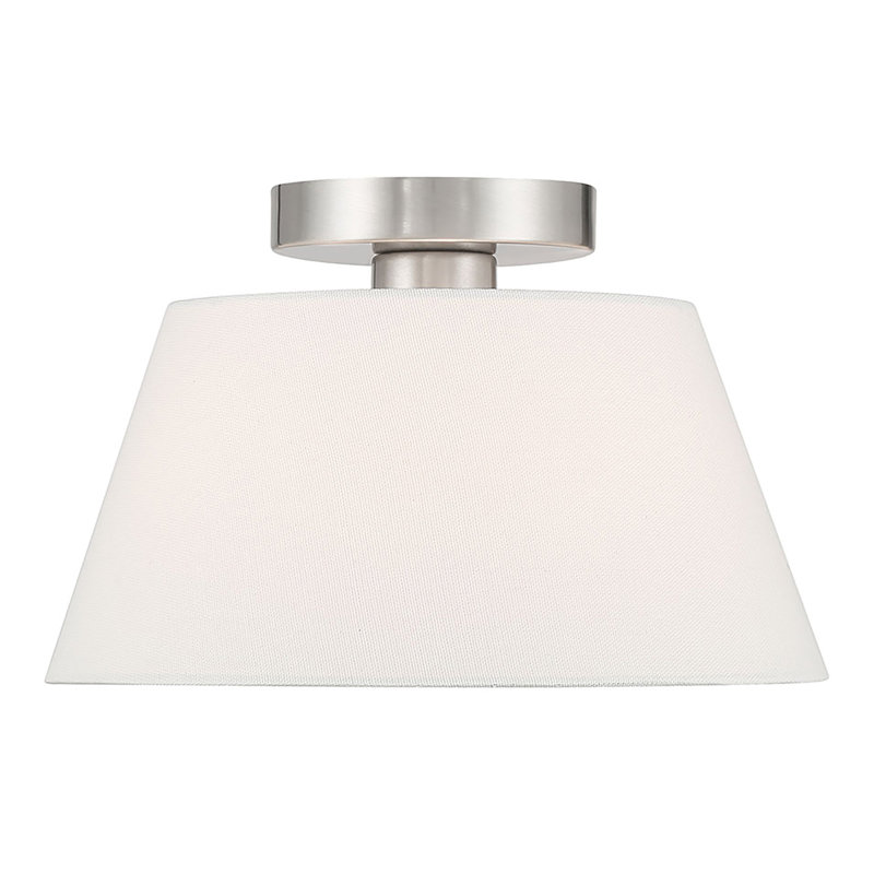 Plafonnier 1 lumière Orlandus en nickel brossé, Nickel brossé