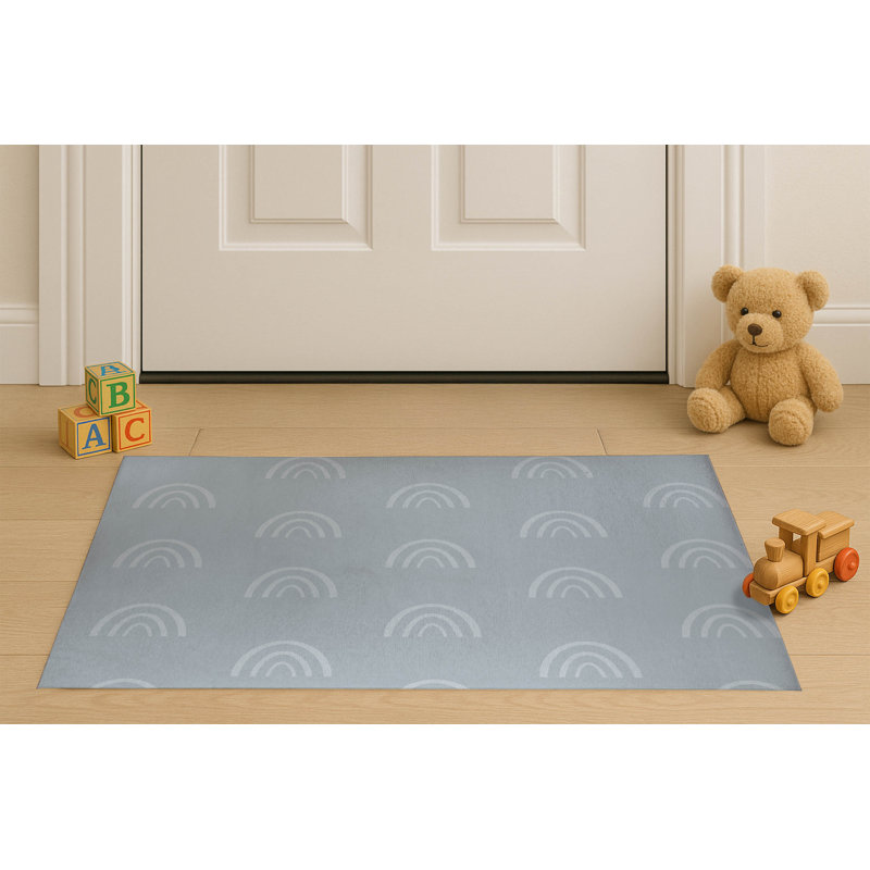 Paillasson Plain Bows Match, L 36 po x L 24 po, Bleu ardoise