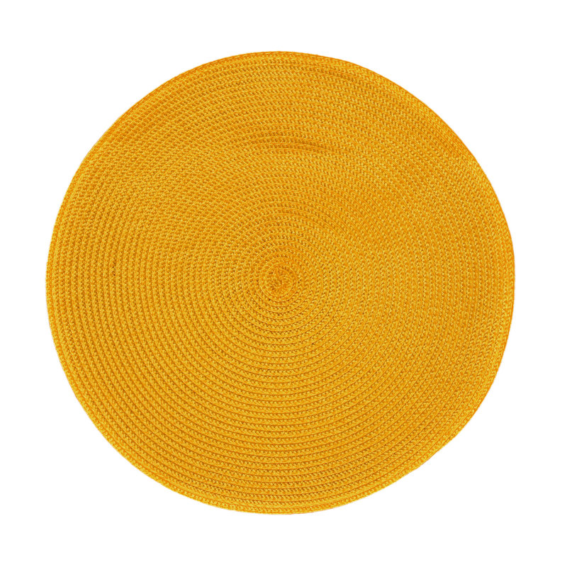 Rosalba Solid Colour Round Placemat, Yellow