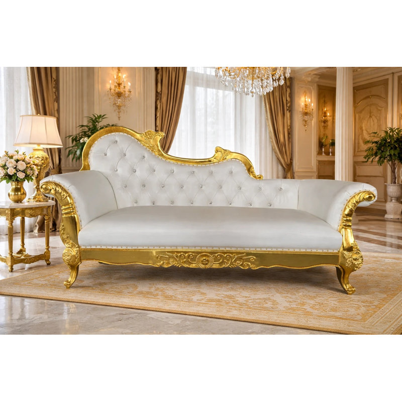 Junzhe Faux Leather Chaise Lounge, Left
