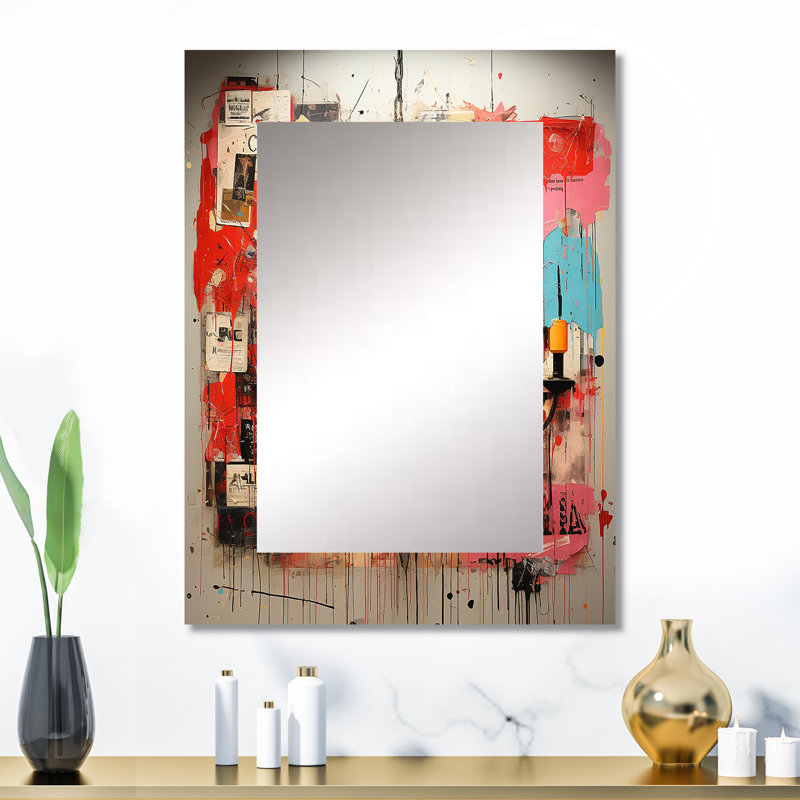 Popart Chandelier Extravaganza I - miroir mural lustre, miroir décoratif glamour, impression d'art en métal, 32 po x 24 po