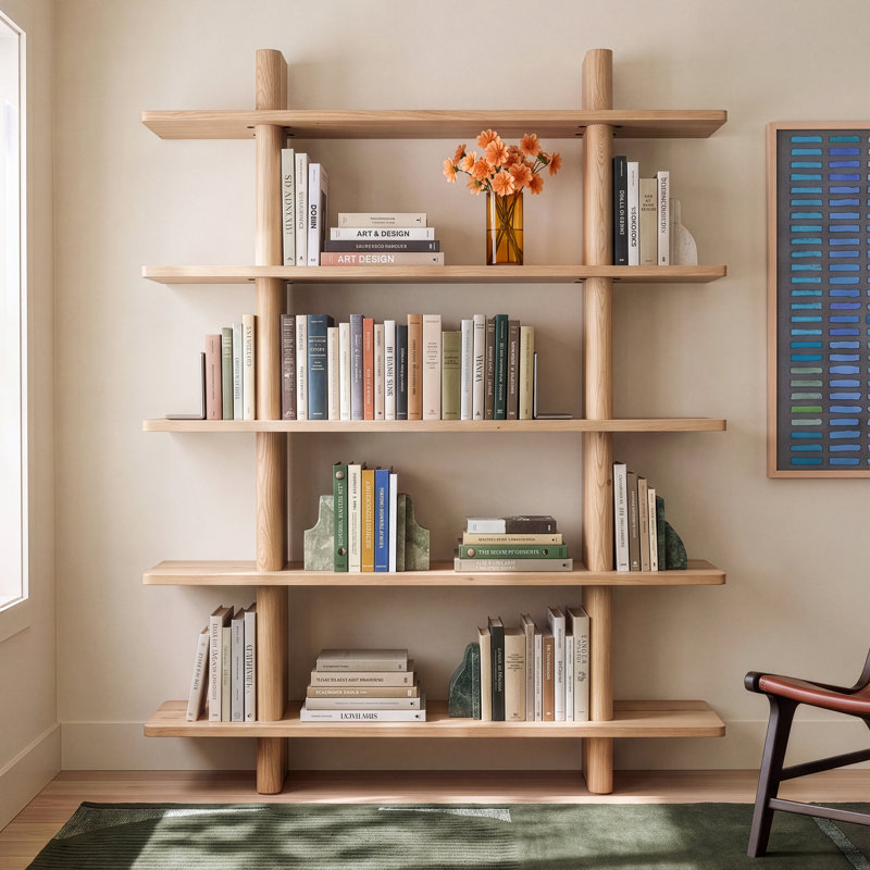 Andre Large Bookcase, Rustic Oak
