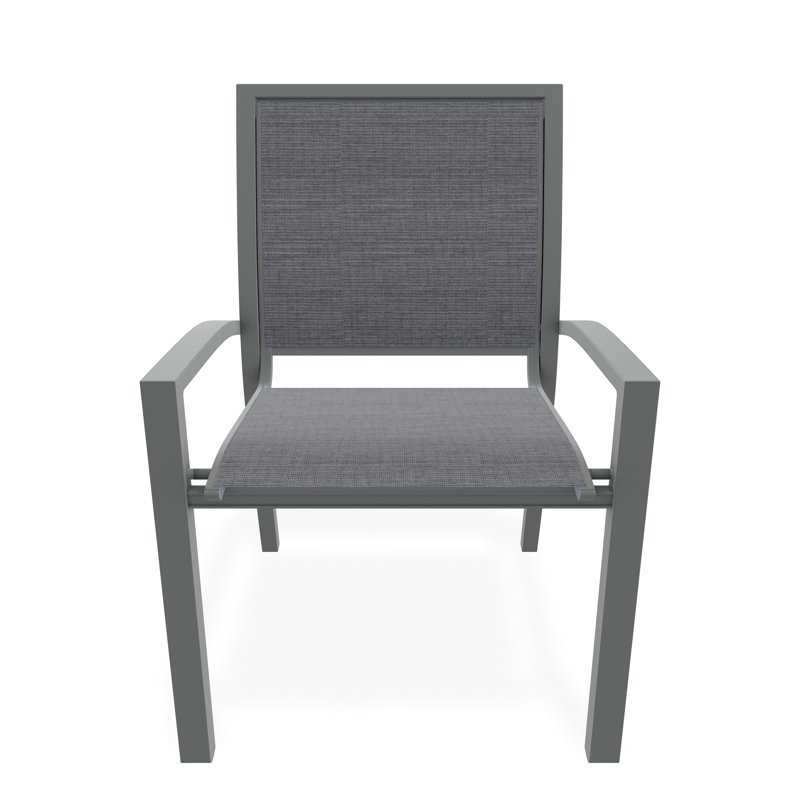 Chaise de café empilable Kendall, Graphite, Étain Augustine
