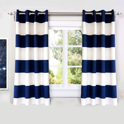 Eastcote Striped Room Darkening Grommet Curtains