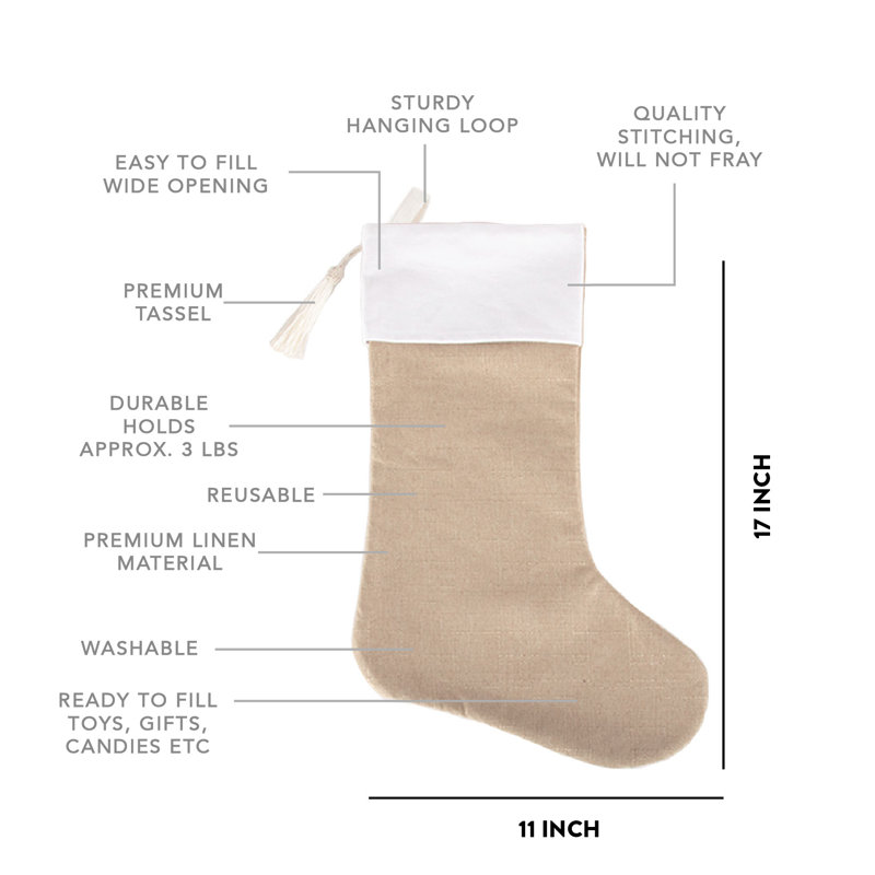 Chaussette de Noël avec pampille, Sable