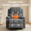 Fauteuil inclinable pivotant brun de 38 po avec massage et chaleur à 8 points, porte-gobelets, port USB, capacité de 350 lb-531550915