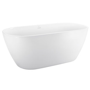 58.5'' x 28.47'' Freestanding Soaking Acrylic Bathtub