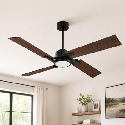Kyliegh 4-Blade DC Motor Ceiling Fan with LED Light and Remote